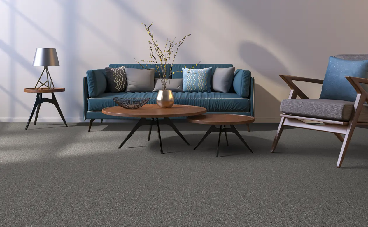 Carpet  with blue sofa
